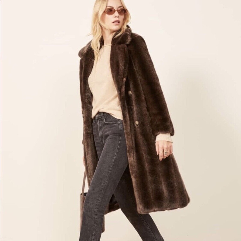 Reformation Hank Coat (Brown)